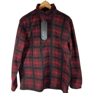 Mack Russo Flannel Half‎ Zip Pullover, Men's, Red / Black, Size Medium NWT